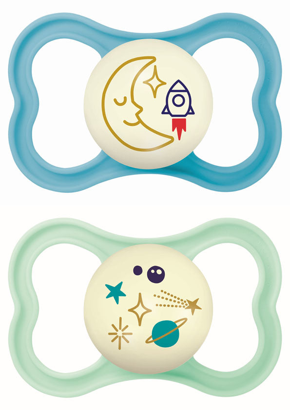 Air Night Silicone Soother 6-16m Blue 217SBc 2pcs