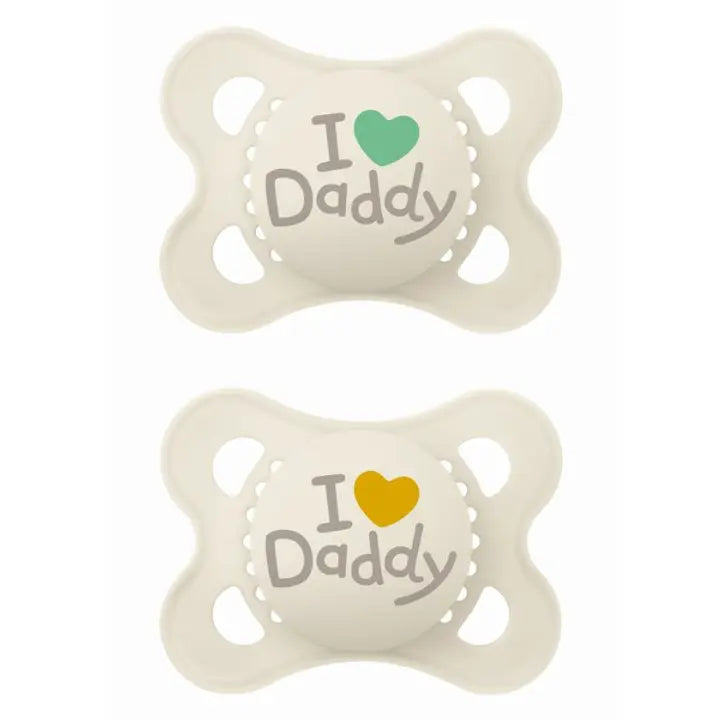 Soother Ι Love Daddy Silicone 2-6m Beige 115SU1c 2pcs
