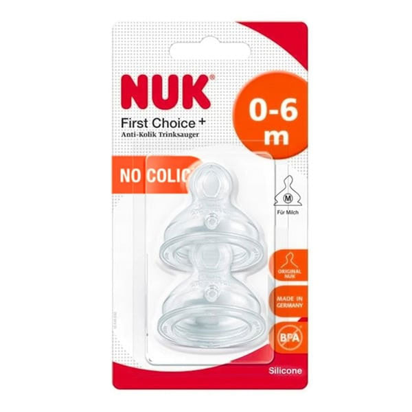 First Choice+ Silicone Teat  No Colic 0-6m 2pcs