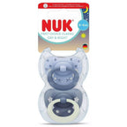 First Choice Classic Day & Night Silicone Soother with Case 0-6m Blue 2pcs