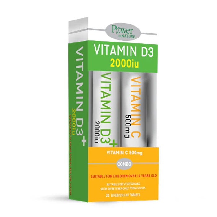 Vitamin D3 2000iu Stevia 20eff.tabs & FREE Vitamin C 500mg 20eff.tabs