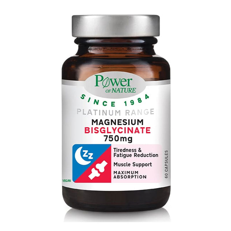 Power of Nature Platinum Range Magnesium Bisglycinate 750mg 60caps